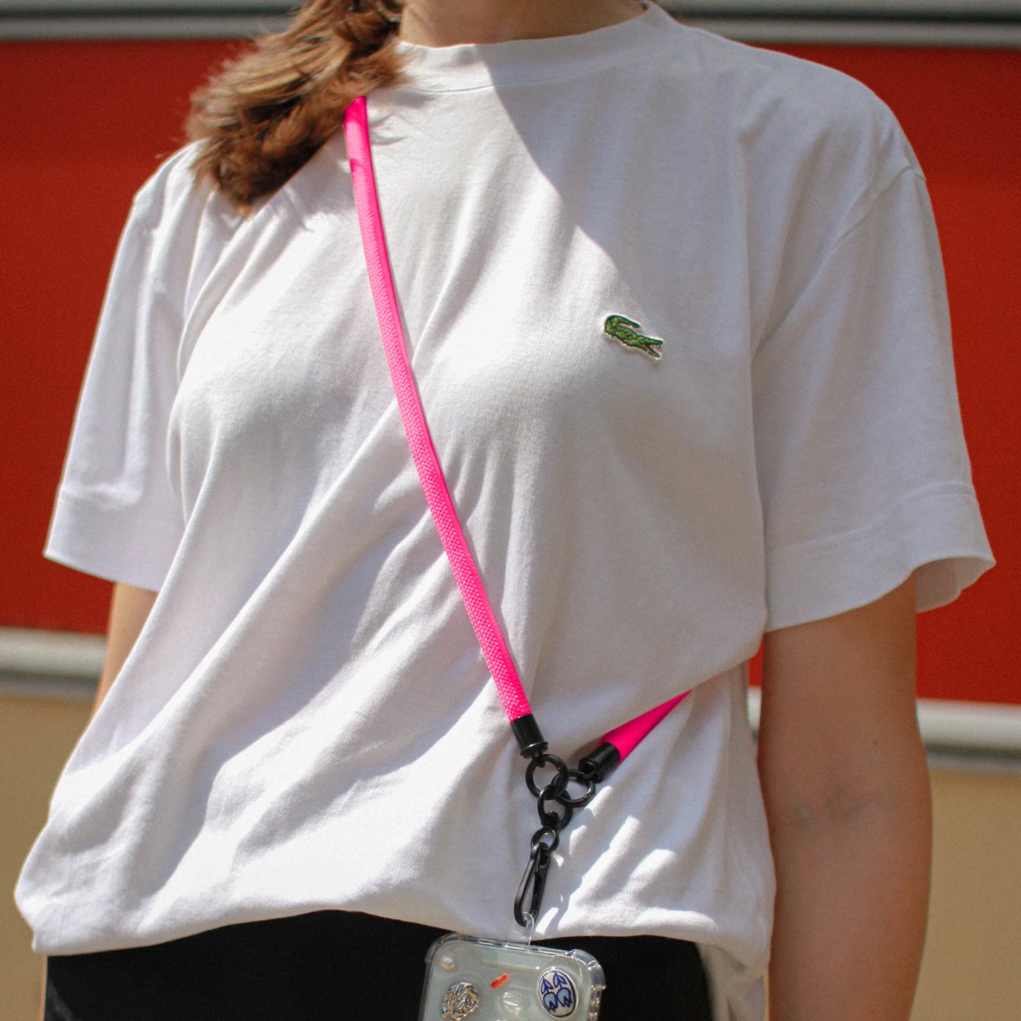 Cross-body Strap (10mm). Neon pink