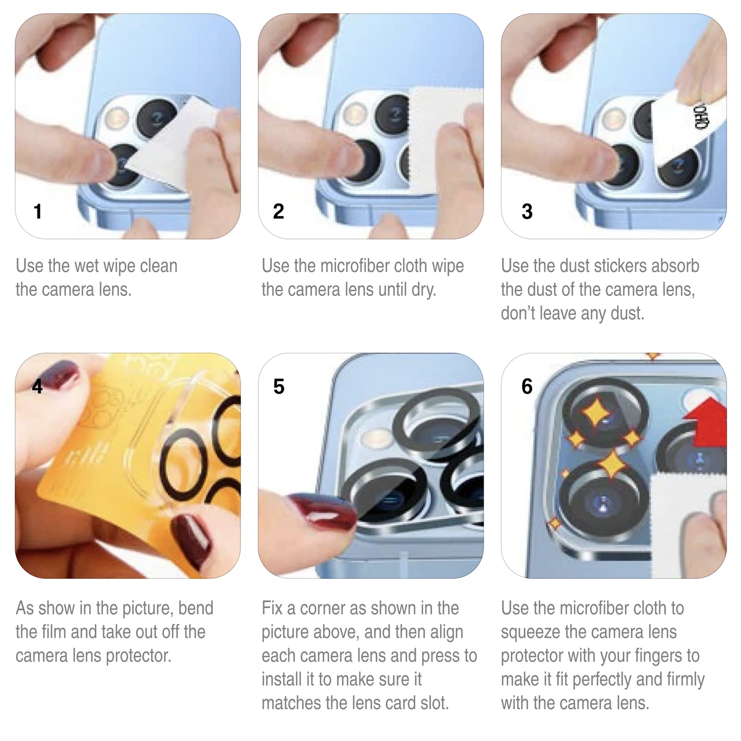 Tempered Glass Camera Lens Protector 9H Hardness, Anti-Scratch, Easy to Install