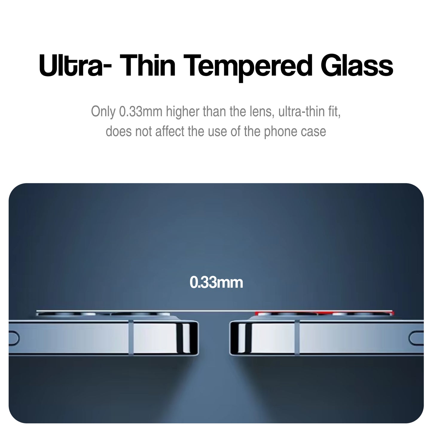 Tempered Glass Camera Lens Protector 9H Hardness, Anti-Scratch, Easy to Install
