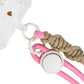 Cross-body strap featuring a braided section (8mm). Pink