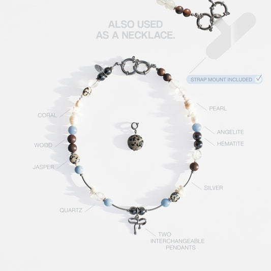 Phone Charm Multi-use accessory 3-in-1. Angelite