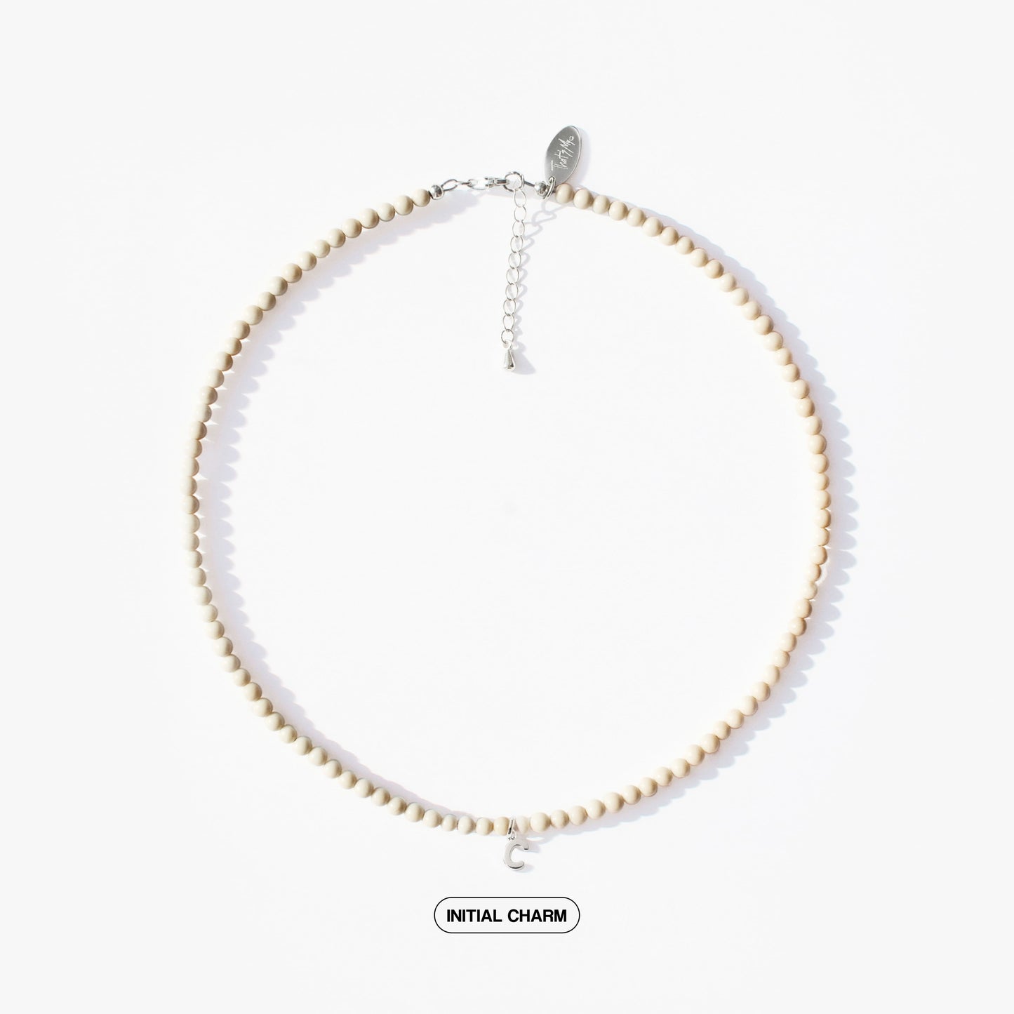 Beige Jasper Natural Stone Necklace with Personalized Charm