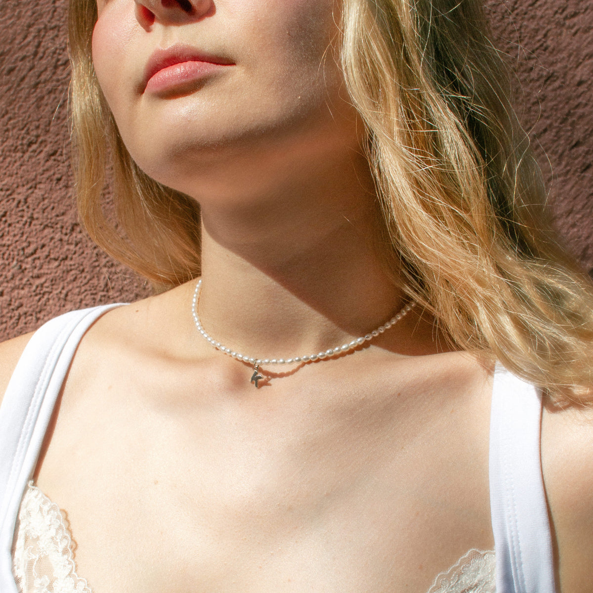 Natural Pearl Necklace with Personalized Charm