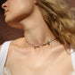 Pink Rhodonite Natural Stone Necklace with Personalized Charm