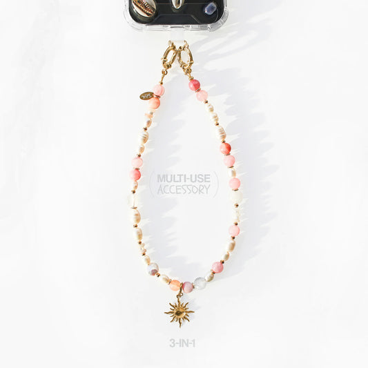 Phone Charm Multi-use 3-in-1. Rosy Glow