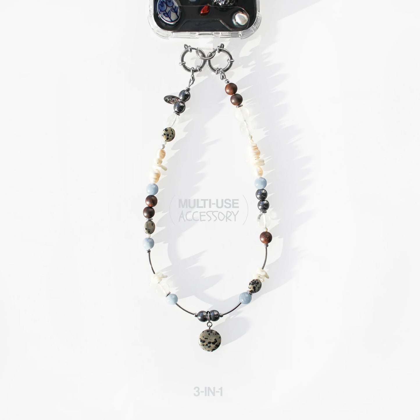 Phone Charm Multi-use accessory 3-in-1. Angelite