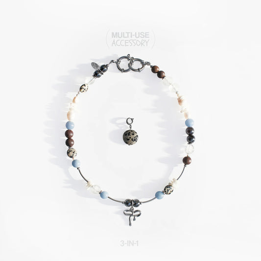 Necklace Multi-use accessory 3-in-1. Angelite