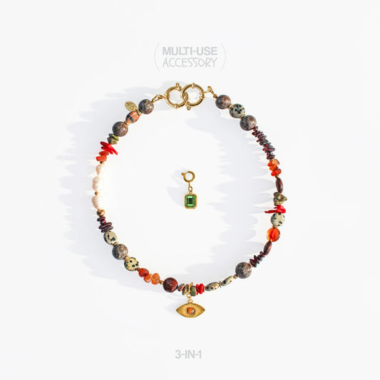 Necklace Multi-use accessory 3-in-1. Сorallium