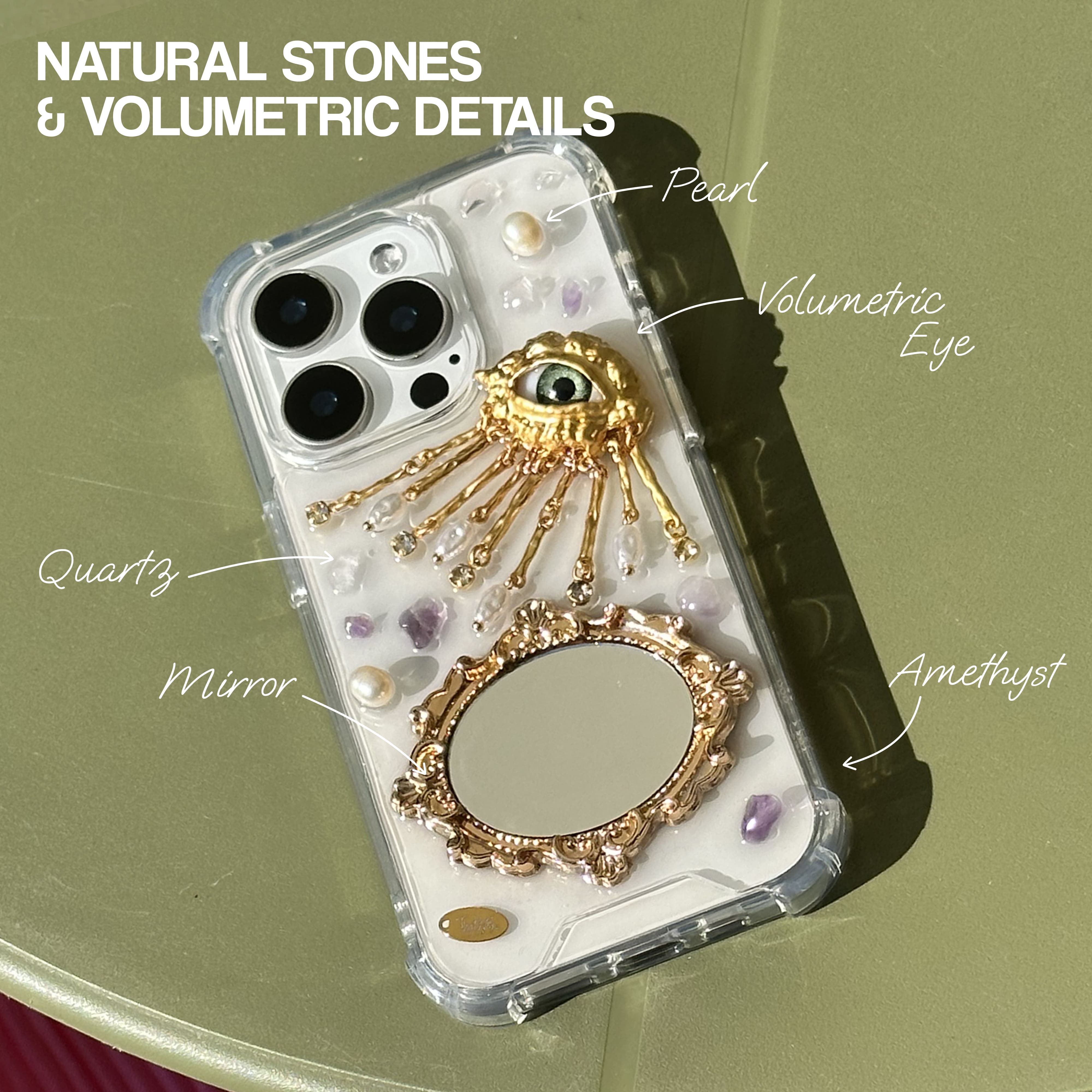 Golden eye with mirror