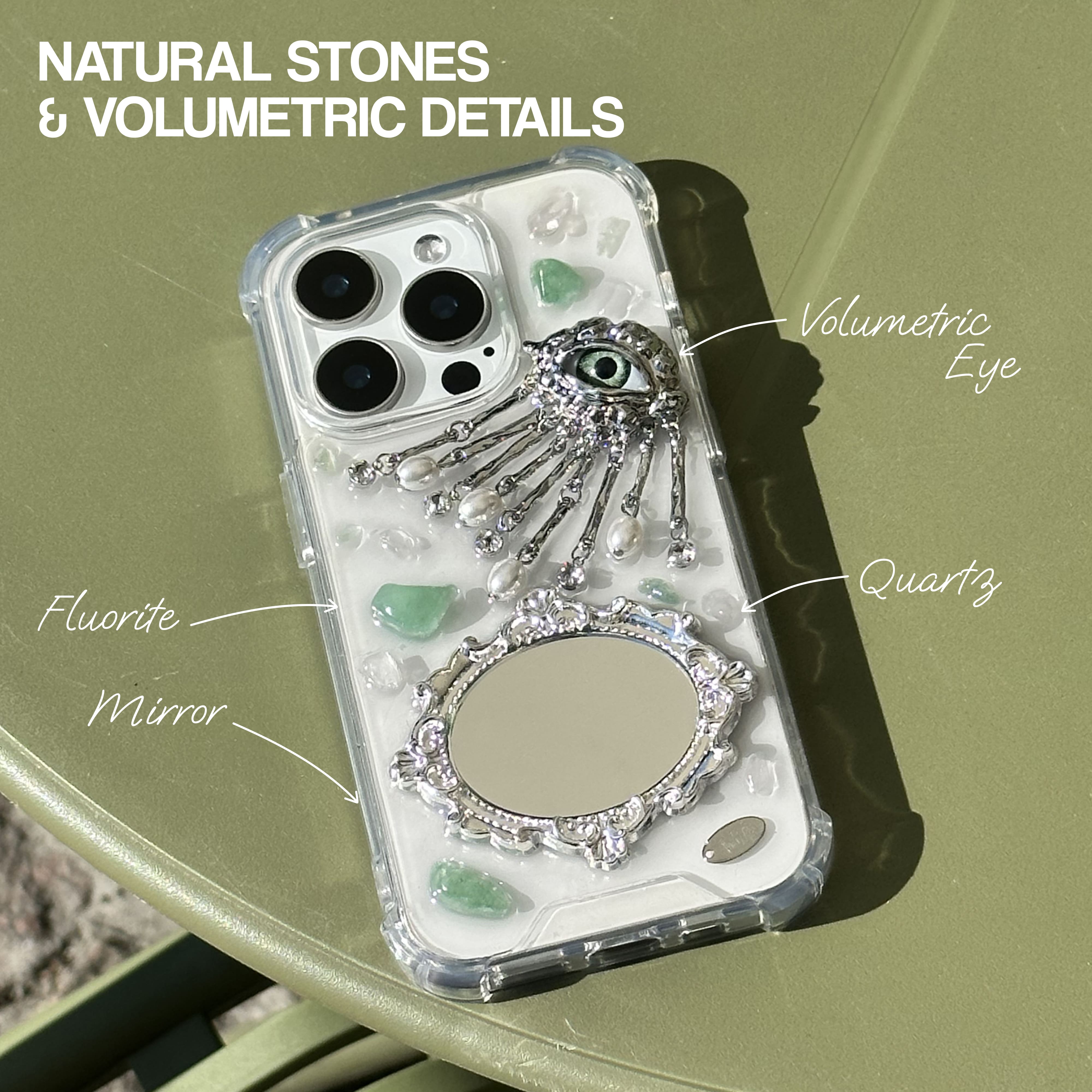 Silver eye with mirror